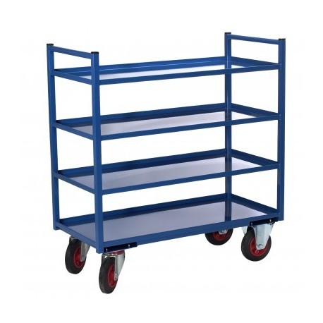 Chariot multi-niveaux à 4 plateaux tôle 935 x 435 mm de 400 kg