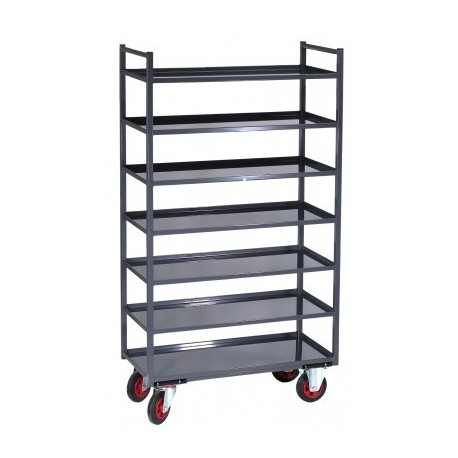 Chariot multi-niveaux à 7 plateaux tôle 935 x 435 mm de 400 kg