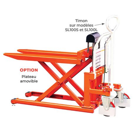 Transpalette électrique haute levée grande stabilité 1000 KG