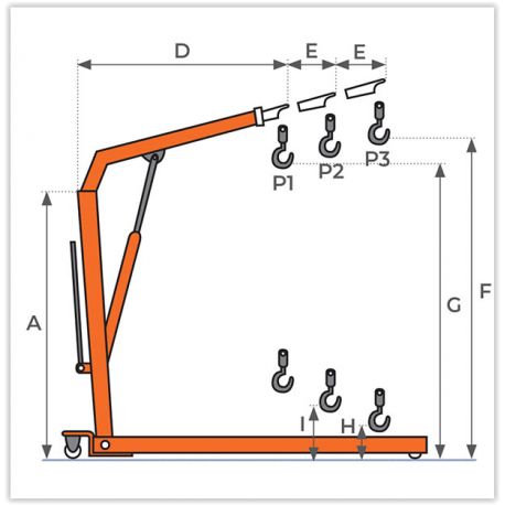 Grue d’atelier manuelle pliable 500 à 2000 KG